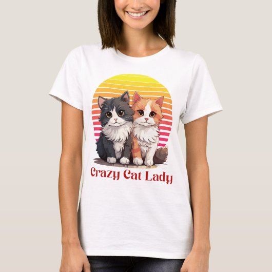 Crazy Cat Lady T-shirt (Voorkant)