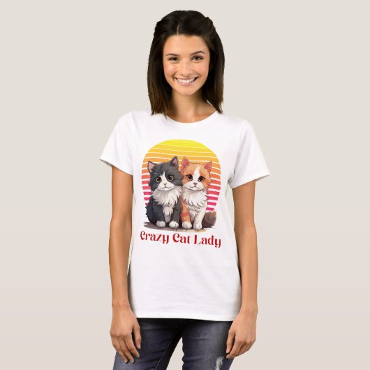 Crazy Cat Lady T-shirt (Voorkant volledig)
