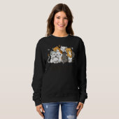 Crazy Cat Lady Team Cat Butterfly Smile Tee Trui (Voorkant volledig)