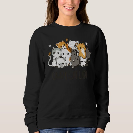 Crazy Cat Lady Team Cat Butterfly Smile Tee Trui (Voorkant)