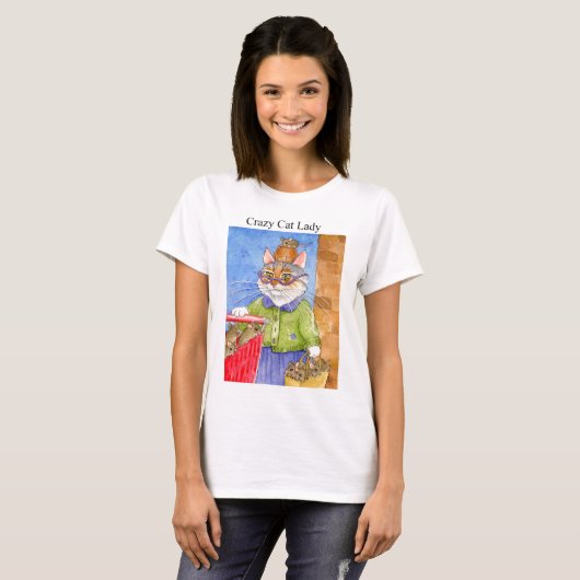 Crazy Cat Lady Tee Shirt (Voorkant volledig)