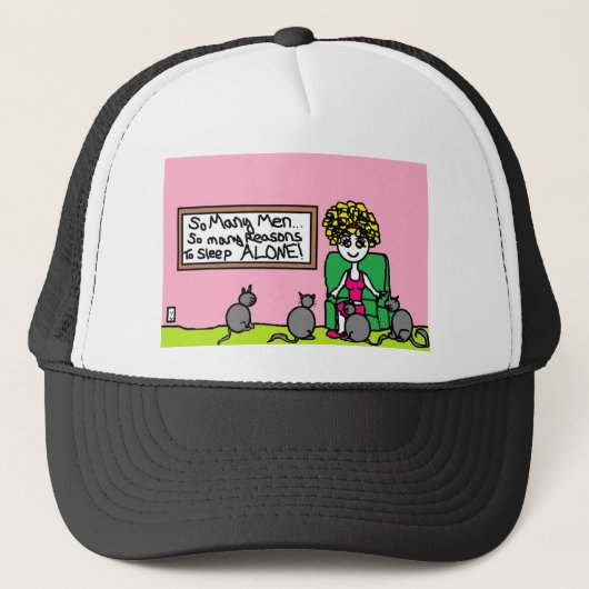 Crazy Cat Lady thuis Trucker Pet (Voorkant)