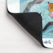 Crazy Cat Lady turquoise indie muispad Muismat (Hoek)