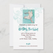 Crazy Cat Lady turquoise nodigt uit tot verjaardag Kaart (Achterkant)