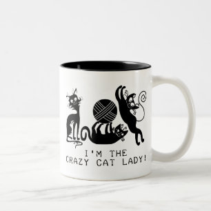 Crazy Cat Lady Tweekleurige Koffiemok