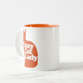 Crazy cat lady tweekleurige koffiemok (Voorkant links)