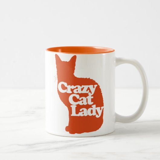 Crazy cat lady tweekleurige koffiemok (Rechts)