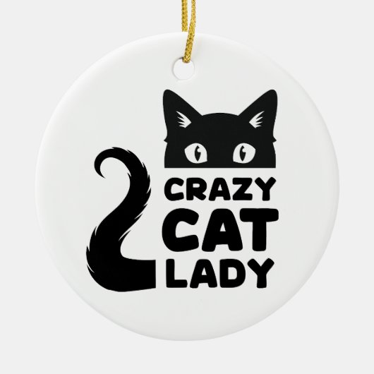 Crazy Cat Lady Vakantie Ornament (Voorkant)
