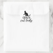 Crazy Cat Lady Vierkante Sticker (Tas)