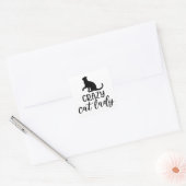 Crazy Cat Lady Vierkante Sticker (Envelop)