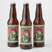 Crazy Cat Lady voor Kamala 2024 Bier Etiket (Flessen)
