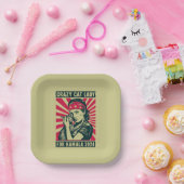 Crazy Cat Lady voor Kamala 2024 Papieren Bordje (Feest)