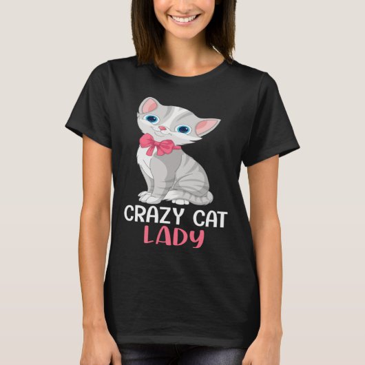Crazy Cat Lady  Women Gray Cat Mother s Day Cat Mo T-shirt (Voorkant)