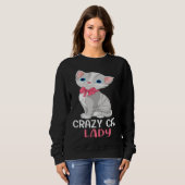 Crazy Cat Lady  Women Gray Cat Mother s Day Cat Mo Trui (Voorkant volledig)