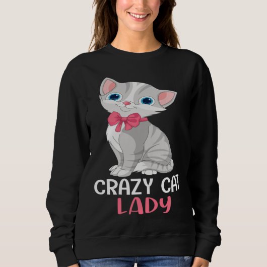Crazy Cat Lady  Women Gray Cat Mother s Day Cat Mo Trui (Voorkant)