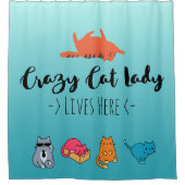 Crazy Cat Lady woont hier Douchegordijn (Voorkant)