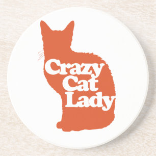 Crazy cat lady zandsteen onderzetter