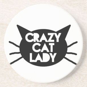 Crazy Cat Lady Zandsteen Onderzetter