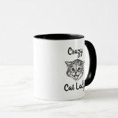 Crazy Cat Lady | Zwart-wit Mok (Voorkant rechts)