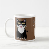 Crazy Cat Latte Funny Kat Slogan Cartoon Koffiemok (Links)