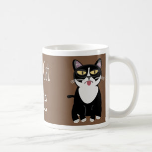 Crazy Cat Latte Funny Kat Slogan Cartoon Koffiemok
