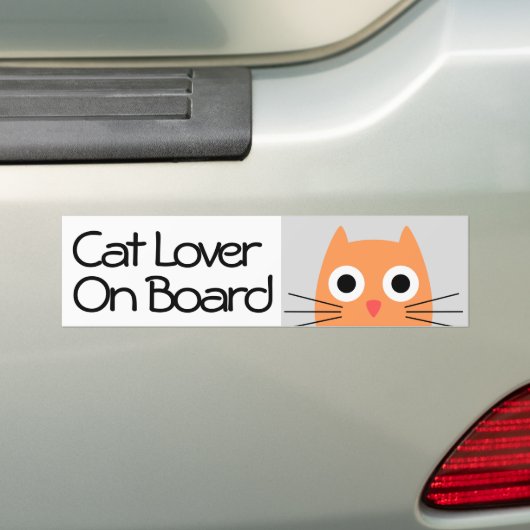 Crazy Cat Lover aan boord Bumpersticker (Op auto)