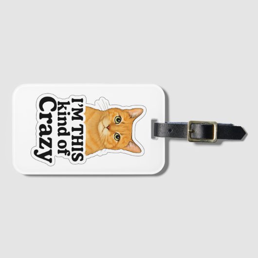 - “Crazy Cat Luggage Clip- Orange Kitty D Bagagelabel (Voorkant (horizontaal))
