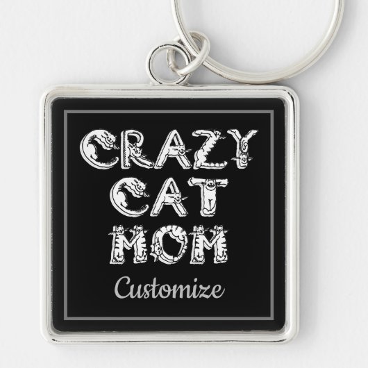 Crazy Cat Ma White Logo Sleutelhanger (Voorkant)
