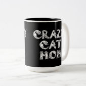 Crazy Cat Ma White Logo Tweekleurige Koffiemok (Voorkant rechts)