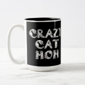Crazy Cat Ma White Logo Tweekleurige Koffiemok (Links)