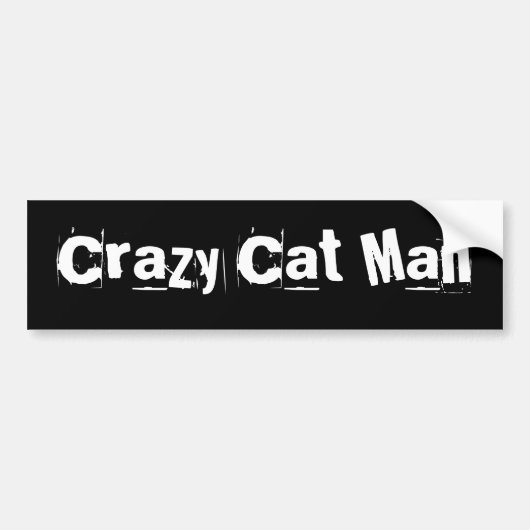 Crazy Cat Man Bumpersticker (Voorkant)