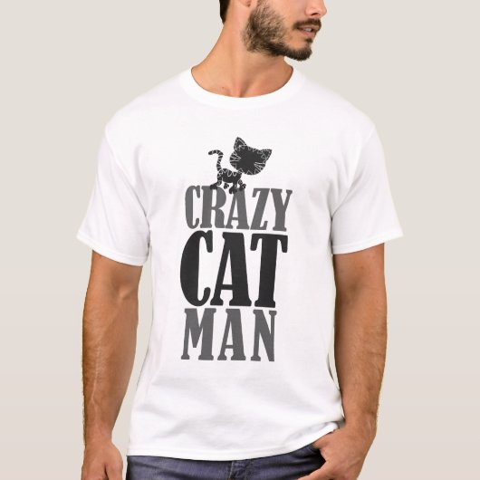 Crazy Cat Man T-shirt (Voorkant)