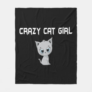 Crazy Cat Meisje Fleece Deken