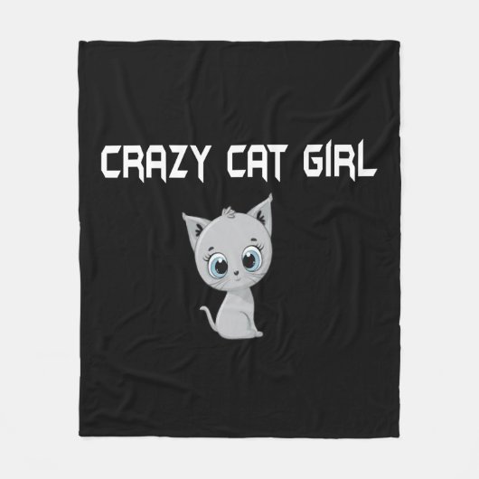 Crazy Cat Meisje Fleece Deken (Voorkant)