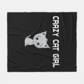 Crazy Cat Meisje Fleece Deken (Voorkant (Horizontaal))