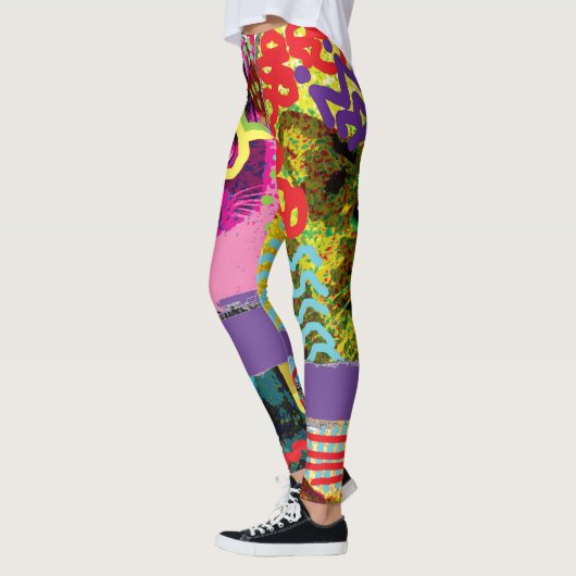 Crazy Cat Pop Art Leggings (Links)