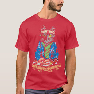 Crazy Cat Sushi Lady Japans Kat Japanse cultuur T-shirt