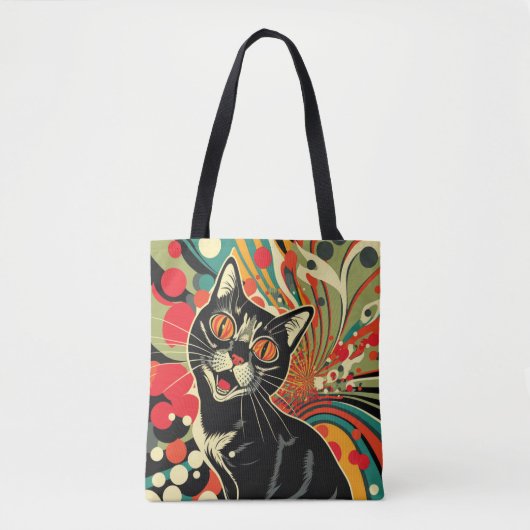 Crazy Cat Tote Bag (Voorkant)