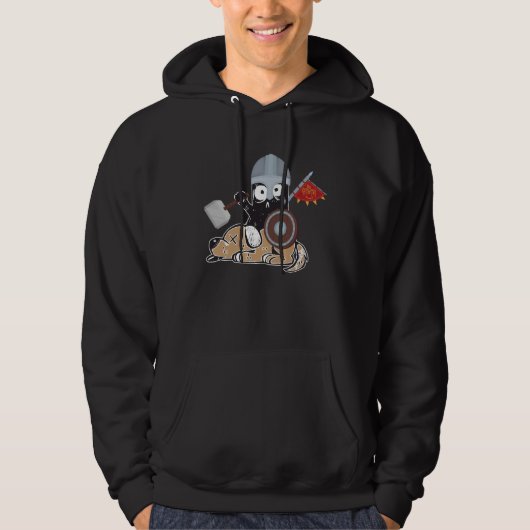 Crazy Cat Viking Thor Cat With Hammer 2 Hoodie (Voorkant)