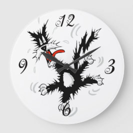 Crazy Cat Wall Clock Grote Klok
