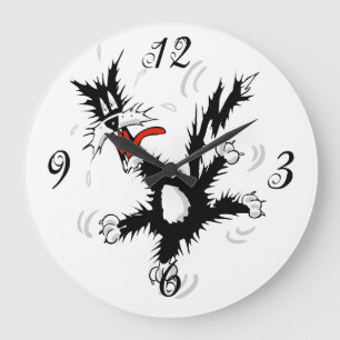 Crazy Cat Wall Clock Grote Klok
