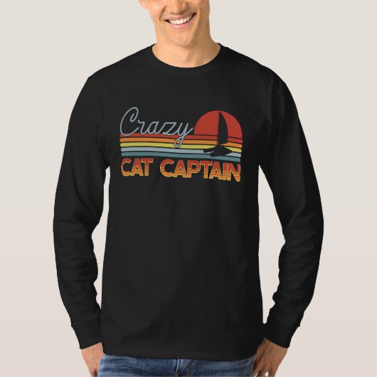 Crazy Catamaran Captain Sailing Sailor T-shirt (Voorkant)