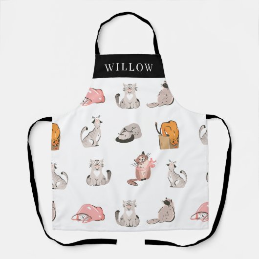 Crazy Cats gepersonaliseerd Schort (Voorkant)