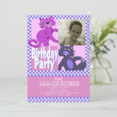 Crazy Cats Verjaardagsfoto Kaart (Staand voorkant)