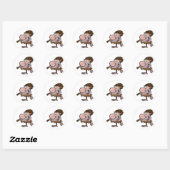 Crazy Caveman Ronde Sticker (Vel)