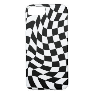 Crazy chessboard patroon zwart-wit tegels thema 	iPhone 8/7 hoesje