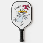 Crazy Chicken Bird Funny Cartoon Pickleball Paddle (Voorkant)