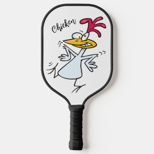 Crazy Chicken Bird Funny Cartoon Pickleball Paddle (Achterkant)