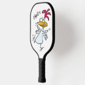 Crazy Chicken Bird Funny Cartoon Pickleball Paddle (Links)