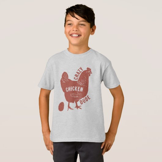 Crazy Chicken Dude Boys T-shirt (Voorkant volledig)